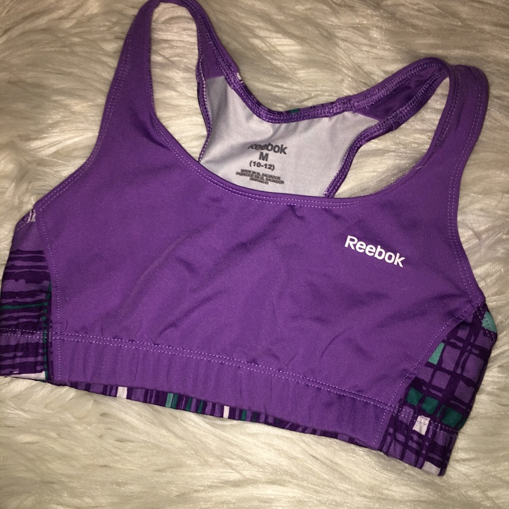 Purple reebok sports bra